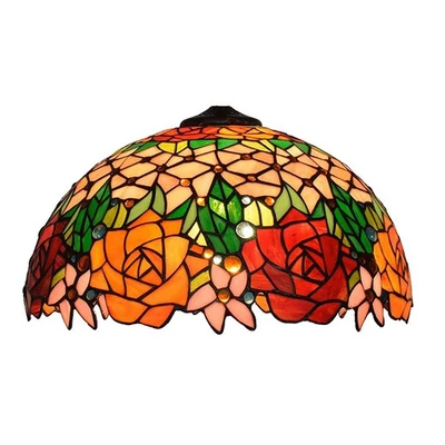 Tiffany Style Lampshade Replacement 16-Inch Rose Stained Glass Lamp Shade Onl... - Image 1 of 4