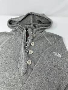 The North Face Pullover Damen Gr. Large Grau Kapuze Viertelknopf Langarm - Bild 1 von 13
