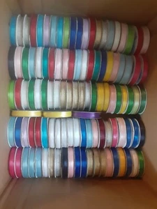 Ribbon Lot Rolls Bows Crafts 250 Lot New & Used - Picture 1 of 4