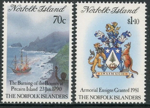 NORFOLK ISLAND Sc#469-470 1990 Pitcairn Anniversary Complete Set OG Mint NH Cover