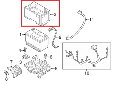 BATERÍA HYUNDAI SANTA FE TM/RHD - ALMOHADILLA AISLANTE 2018 GENUINA HYUNDAI Foto 1 de 2