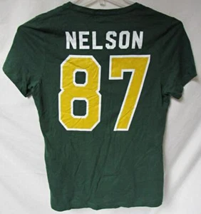 Green Bay Packers Women M Short Sleeve Screened NELSON #87 T-shirt C1 3443 - Picture 1 of 4
