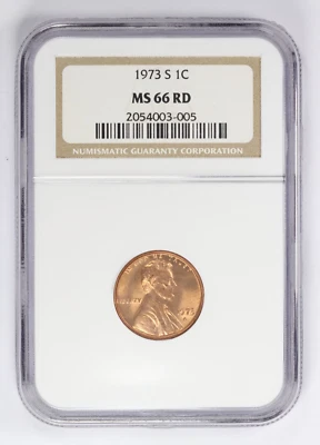 1973-S Lincoln Memorial Cent NGC MS66 RD - Image 1 of 4