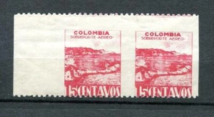 Colombia 1945 Sc C136 15c rose Horiz. pair Imperf vert between Variety MNH 9502 - Picture 1 of 2