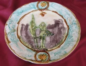 19C. ANTIQUE FRENCH POTTERY PORCELAIN SOUVENIR PLATE - Picture 1 of 7