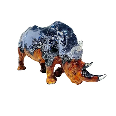 Escultura de madera y resina rinoceronte, arte de resina, arte de escultura, regalo de cumpleaños, regalo Foto 1 de 4