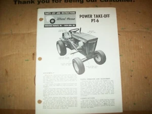 1965 Wheel Horse Power Take-Off Model PT-6 Parts List & Instructions  - Picture 1 of 2
