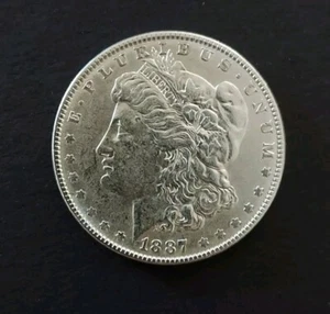 1887 AU/UNC MORGAN SILVER DOLLAR 90% $1 COIN US #E334 - Picture 1 of 4