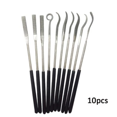 Metal Working Fine Diamond Coated Tool Steel Needle Files Set Small Mini Detail  - Image 1 of 4