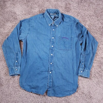 Camisa Camel Abotonada Para Hombre XL Azul Bordada Manga Larga De Colección DEFECTOS EE. UU. Foto 1 de 4