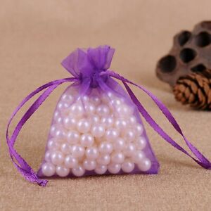 50/100pcs Sheer Organza Wedding Party Favor Gift Candy Bags Jewelry Pouches
