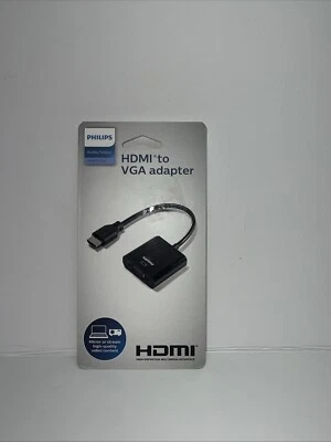 Philips HDMI to VGA Adapter - Seamless Video Conversion in Black - Image 1 of 2