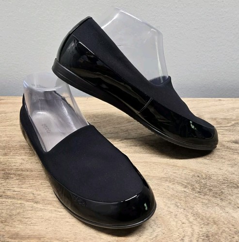 Scarpe comode slip on ECCO Touch Ballerina donna 7 nere verniciate in pelle