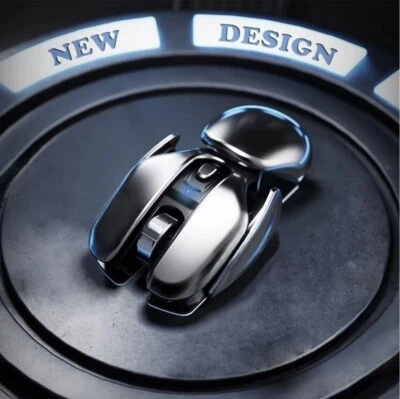 Metal Wireless Mouse 2.4GHz USB Receiver Ergonomic Rechargeable Metal Base - Image 1 of 4