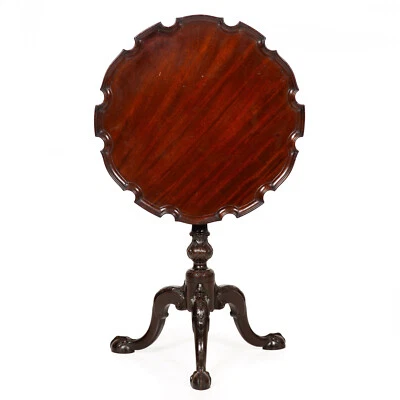 English George III Carved Mahogany Pie Crust Tilt Top Table ca. 1780 - Image 1 of 4