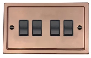 Interruptor de luz basculante G&H TBC4B Trimline Plate cobre brillante 4 velocidades 1 o 2 vías - Imagen 1 de 1