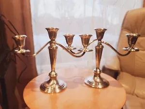 Set 2 candelabri Gorham in argento sterling a 3 bracci 808/1 - Foto 1 di 18