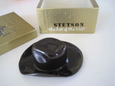 Mini sombrero Stetson con caja dorada sombrero negro Foto 1 de 4