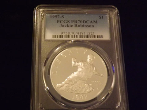 1997-S  $1         Jackie Robinson         PCGS PR 70 DCAM Cover