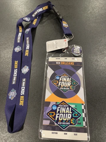 2022 Final Four March Madness New Orleans Ticket Holder Lanyard & Pin Set New! Cover