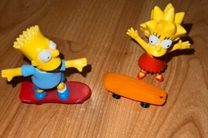The Simpsons Bart Simpson on Red Skateboard 1990 Plus Lisa Simpson - Picture 1 of 5