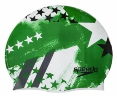 Team Speedo Collection Adult Home Of The Fast Silicone Swin Cap Kelly Green New