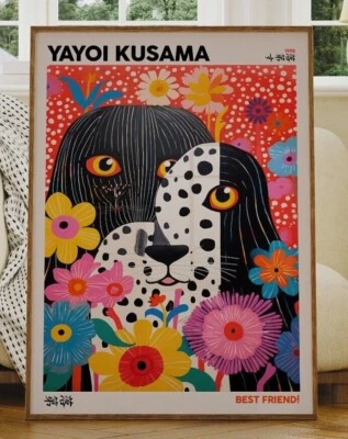 Cartaz arte vintage retrô estampa Best Friend por Yayoi Kusama - Imagem 1 de 4