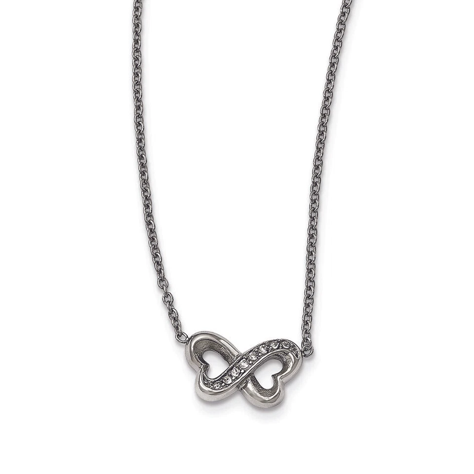 Chisel Stainless Steel Polished CZ With 2-inch Extension Necklace - China