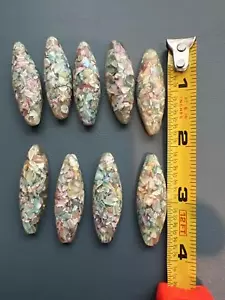 Colorful Decorative Beads - Drilled end to end - Set of 9 (SR007) - Picture 1 of 3