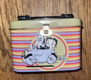 Vintage Betty Boop Small Lunch Tin/ Piggy Bank With Lock & Keys - Picture 1 of 7