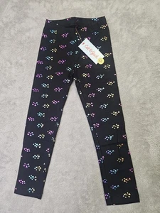 New Cat And Jack Girls Leggings Black With Hearts Print XS (4/5) - Picture 1 of 2