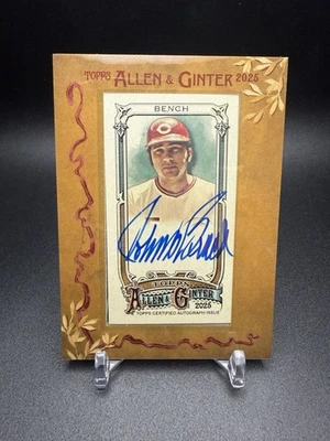 2025 Topps Allen & Ginter Johnny Bench Framed Mini Auto #MA-JB Cincinnati Reds - Imagem 1 de 2