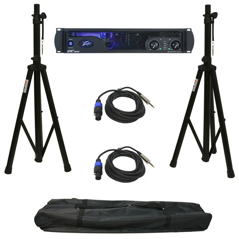 Peavey Ipr2 3000 Pro Audio Speaker Amplifier Amp Stands & Speakon To 1/4" Cables - Image 1 of 1