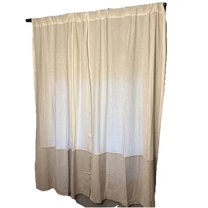 West Elm Linen (1)Curtain Panels Cotton Base Rod Pocket 48x96”Ecru/Gray - Picture 1 of 2