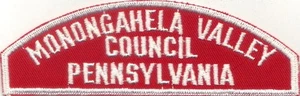BOY SCOUT RWS MONONGAHELA VALLEY/COUNCIL/PENNSYLVANIA RED & WHITE FULL STRIP - Picture 1 of 1