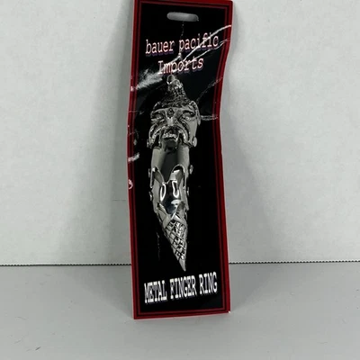 Anillo de dedo completo articulación nudillo bisagras tono plata máscara con gancho gótico steampunk Foto 1 de 4