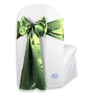 100 pcs Satin Chair Cover Bow Sash 108"x8" - Sage Green - Wedding Party jd - Picture 1 of 5