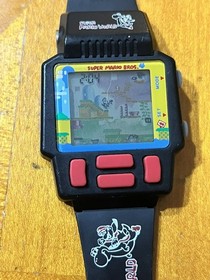 Nintendo Super Mario Bros. World 4 LCD Game Watch Wristwatch Black/Red (1991)