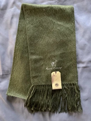 NEW Alpaca Camargo Rectangular Fringe Scarf Sage Green 78"x 9" EXC Soft Fuzzy - Image 1 of 4