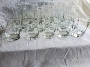 Lot of 22 Pieces Vintage Libbey Glass Heavy Bottom Clear Bar Glassware 1970s - Picture 1 of 20