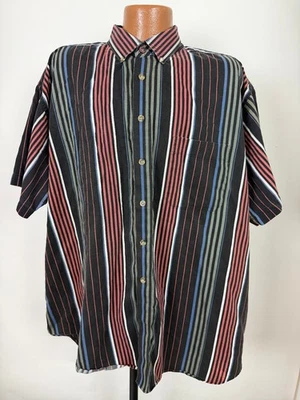 Vintage Harbor Bay Shirt Men 3XL BIG Colorblock Striped Button Down Cotton Twill - Image 1 of 4