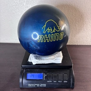 Vintage Brunswick Rhino Bowling Ball Blue Swirl - 14lb 1oz - Picture 1 of 13