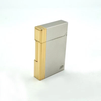 Accendino S.T.Dupont Linea 2 placcato argento 925 e oro 18kt, bitonale - Imagen 1 de 4