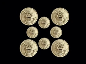 US ARMY EAGLE BUTTON SET HOPPER BACK WITH TOGGLES 4X36 LIGNE AND 4X25 LIGNE VET - Picture 1 of 1
