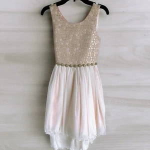 Girls Couture American Princess Pink Gold Rhinestone Tulle Formal Dress 12 - Picture 1 of 14