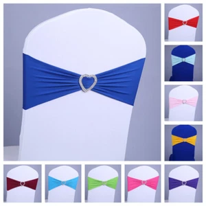 10 PIEZAS Spandex Elástico Corazón Hebilla Silla Fajas Boda Fiesta Banquete Decoración - Imagen 1 de 18