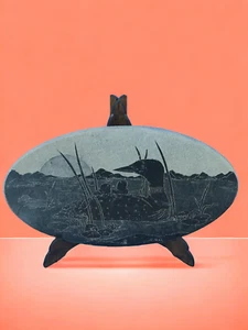 Piatto ovale grande in puro Granito, vintage anni 90, originale Canada , Unico - Imagen 1 de 10