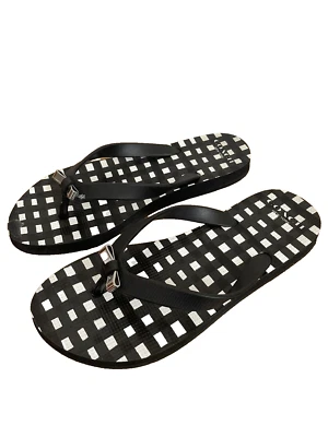 Chanclas COACH Plateadas Lazo Negro Blanco Sandalia Zapato Talla 5 Foto 1 de 2