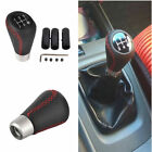 Universal Leather Manual Auto 5 Speed Gear Stick Shift Knob Shifter Lever Cover