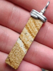 Picture Jasper pendant natural brown rectangle crystal stone mineral handmade - Picture 1 of 11